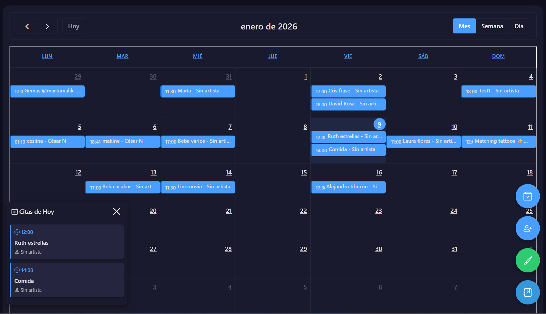Calendario de citas NAFFAN